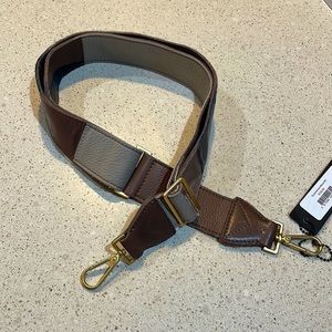 Hammitt leather purse strap w brass clasps.